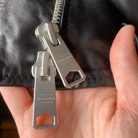 All Saints Luna Shearling Biker Jacket - Picture 11 of 15